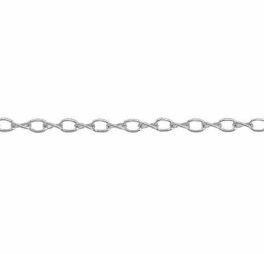 Sterling silver, twisted oval unfinished chain, 1.5mm width.