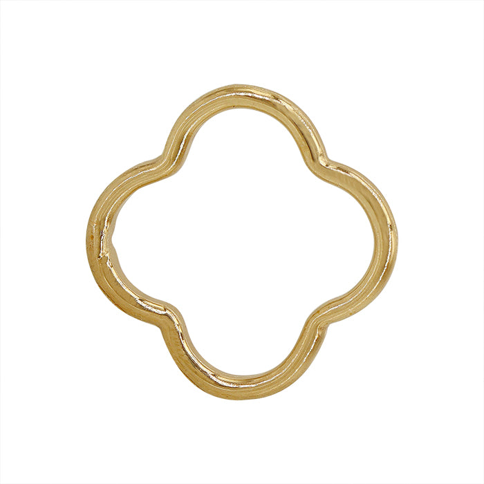 14KGF clover jump ring closed, 10.4mm diameter