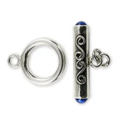 BS09-1820 Bali Silver – Toggle with Stone 14mm