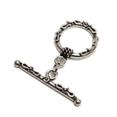 BS09-4103 Toggle Clasp, Bali Silver 16mm .925 Sterling Silver