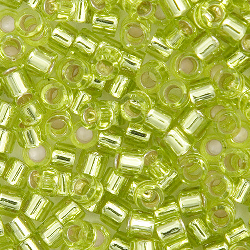 DB10 0147 Miyuki Delica 5.2g Vial Chartreuse Silver Lined sz 10