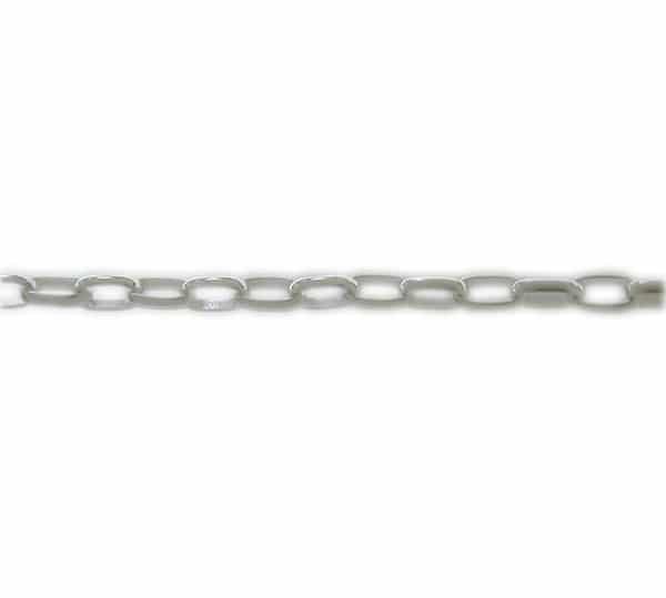 Sterling silver, rectangular link (3×1.4mm width x 0.4mm thickness) unfinished chain.