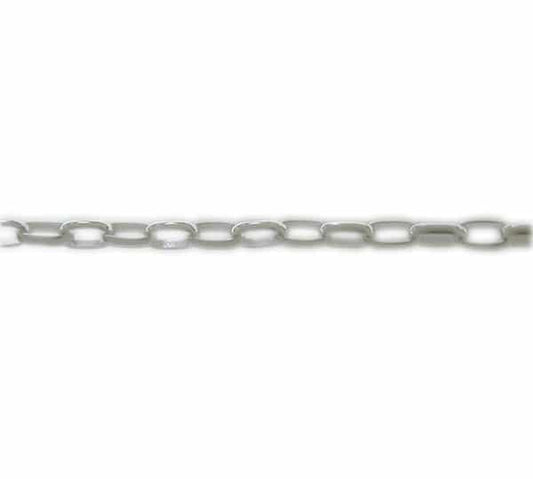 Sterling silver, rectangular link (3×1.4mm width x 0.4mm thickness) unfinished chain.