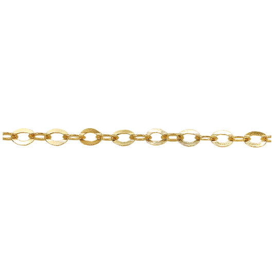 14KT Gold filled unfinished flat oval chain, 1.75mm width.