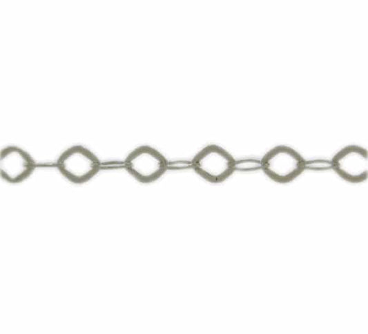 Sterling silver, flat oval link (3×2.5mm width x 0.1mm thickness) unfinished chain.