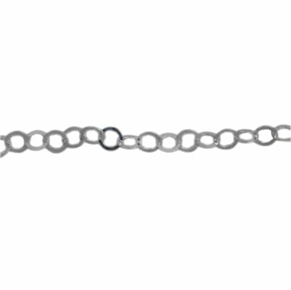 Sterling silver, flat round link (3mm diameter x 0.2mm thickness) unfinished chain.