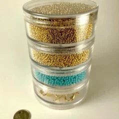 S51-4103 Clear Stackable Storage Jars, 4 jars per stack 110x70x27mm