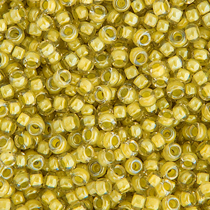 SB11 0378 Miyuki Seed Bead 11 apx.22g Crystal Lt. Olivine Lined Luster