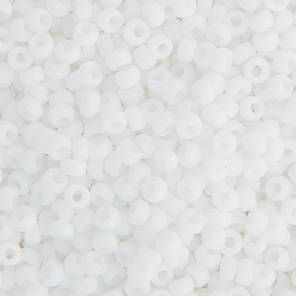 SB11 0402F Miyuki Seed Bead sz 11 Chalk White Opaque Matte