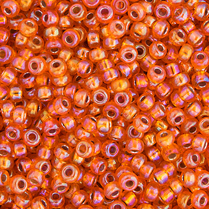 SB11 1008 Miyuki Seed Bead 11 apx.22g Lt.Orange Silver Lined AB
