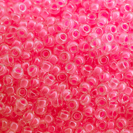 SB11 4299 Miyuki Seed Bead sz 11 Pink Luminous Neon Color Lined