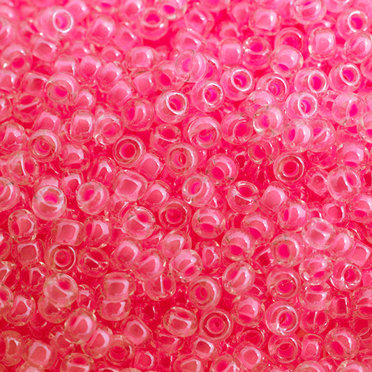 SB11 4299 Miyuki Seed Bead sz 11 Pink Luminous Neon Color Lined