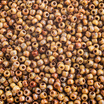 SB11 4517 Miyuki Seed Bead 11 apx. 22g OP. Brown Picasso