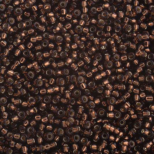 SB15 0005D Miyuki Seed Bead sz 15 Dark Topaz Silver Lined