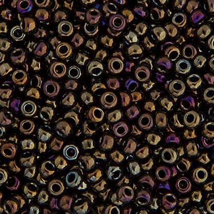 SB15 0458 Miyuki Seed Bead sz 15 Brown Opaque Iris