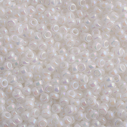 SB15 0471 Miyuki Seed Bead sz 15 White Pearl AB