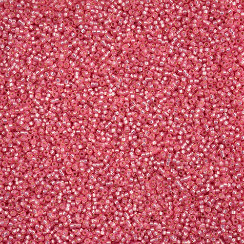 SB15 0556 Miyuki Seed Bead sz 15 Medium Rose Silver Lined Opal Dyed