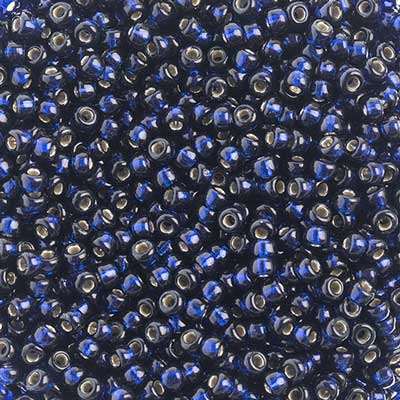 SB15 4281 Miyuki Seed Bead sz 15 Duracoat Navy Blue Dyed Silver Lined
