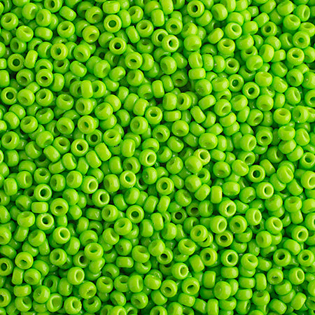 SB15 4471 Miyuki Seed Bead sz 15 Bright Lime Opaque Duracoat