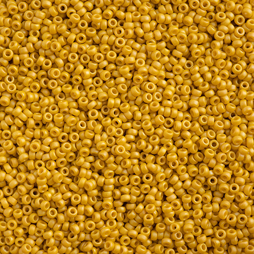 SB15 4692 Miyuki Seed Bead sz 15 Frosted Glazed Rainbow Yellow Matte AB