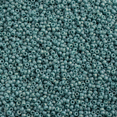 SB15 4702 Miyuki Seed Bead sz 15 Frosted Glazed Rainbow Arctic Blue Matte AB