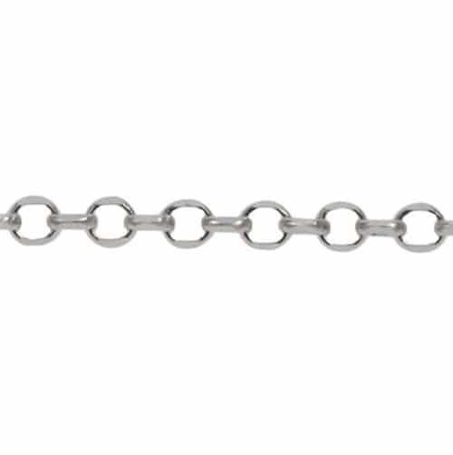 Sterling silver, diamond cut, rolo link (1.8mm diameter) unfinished chain.
